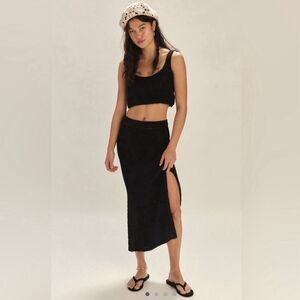 Free People Beach Havana Semi-Sheer Knit Sweater Set L NWOT Boho Festival